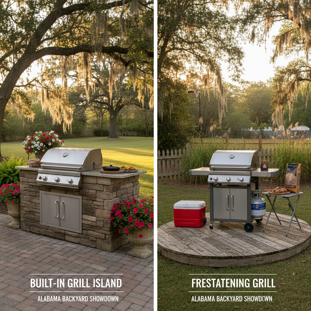 Built-In Grill vs. Freestanding Grill: Which is Right? — outdoor kitchen tips for Huntsville Alabama homeowners