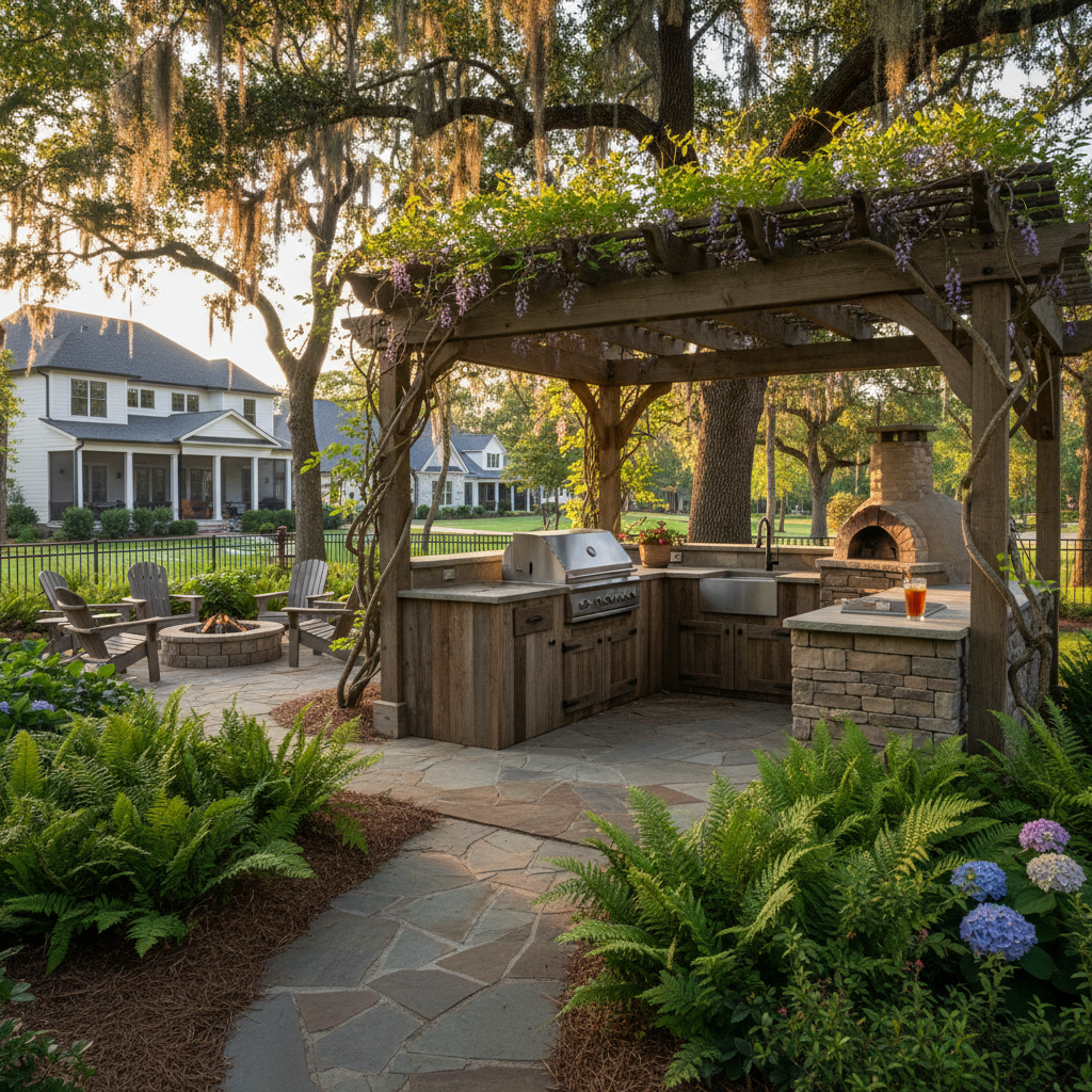 Outdoor kitchen built in Owens Cross Roads, AL by Huntsville Outdoor Kitchens