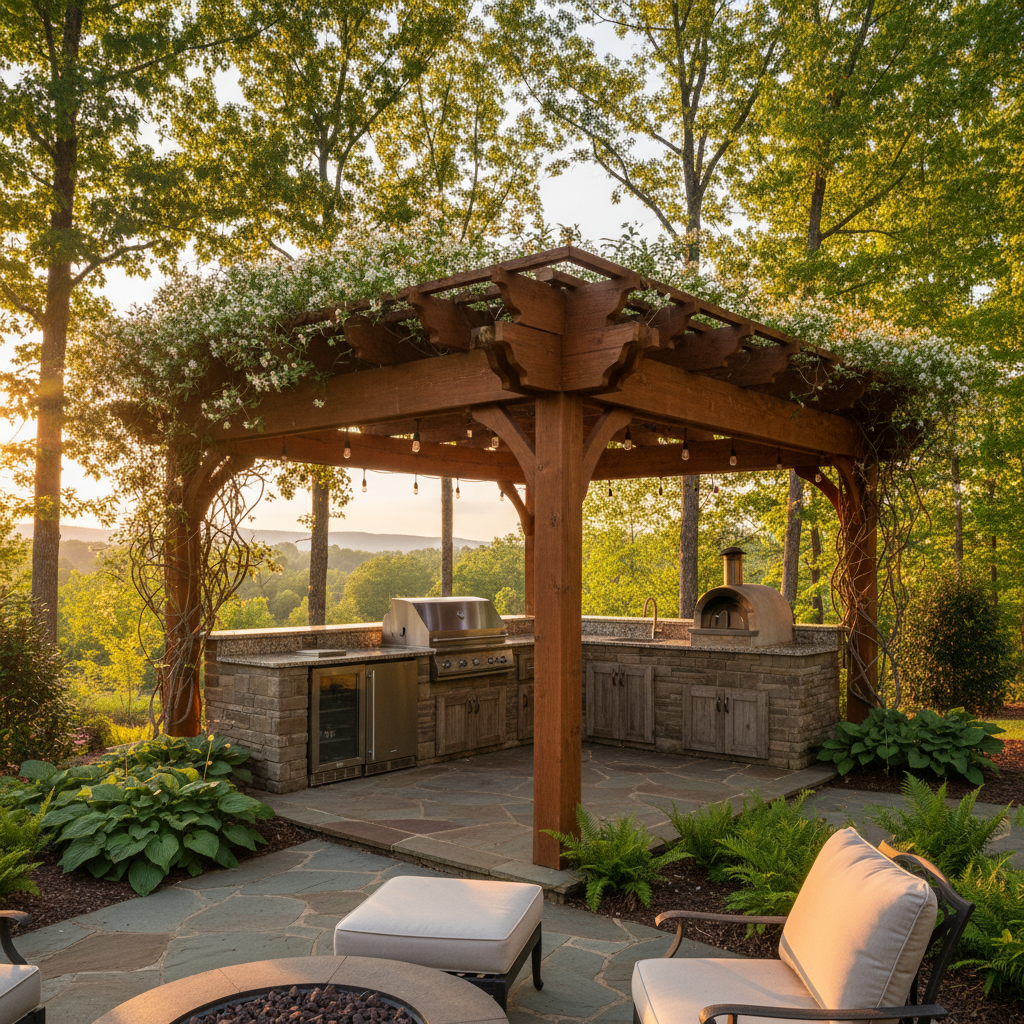 Pergolas & Shade Structures in Huntsville AL — licensed and insured outdoor kitchen contractor