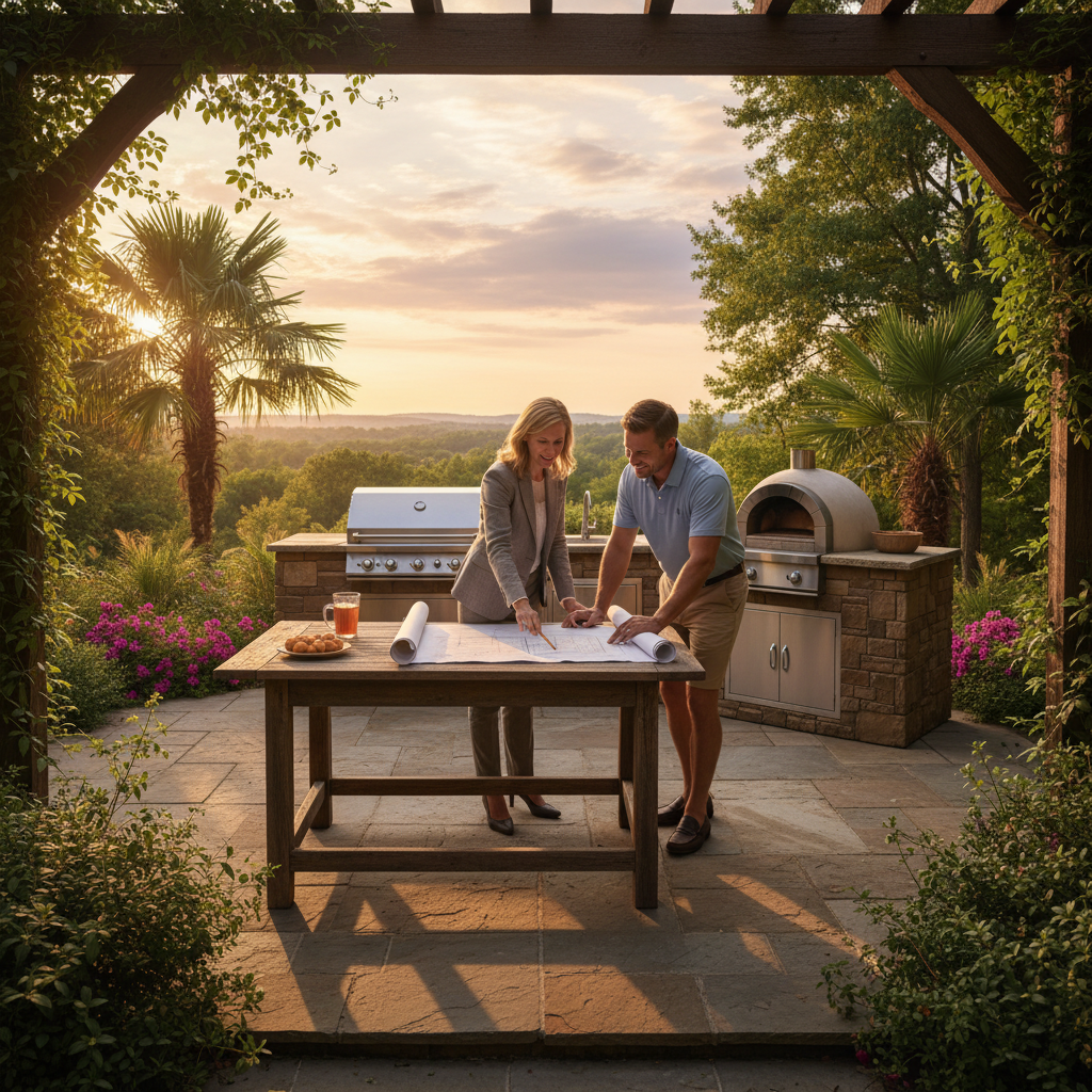 Custom Outdoor Kitchen Design in Huntsville AL — licensed and insured outdoor kitchen contractor
