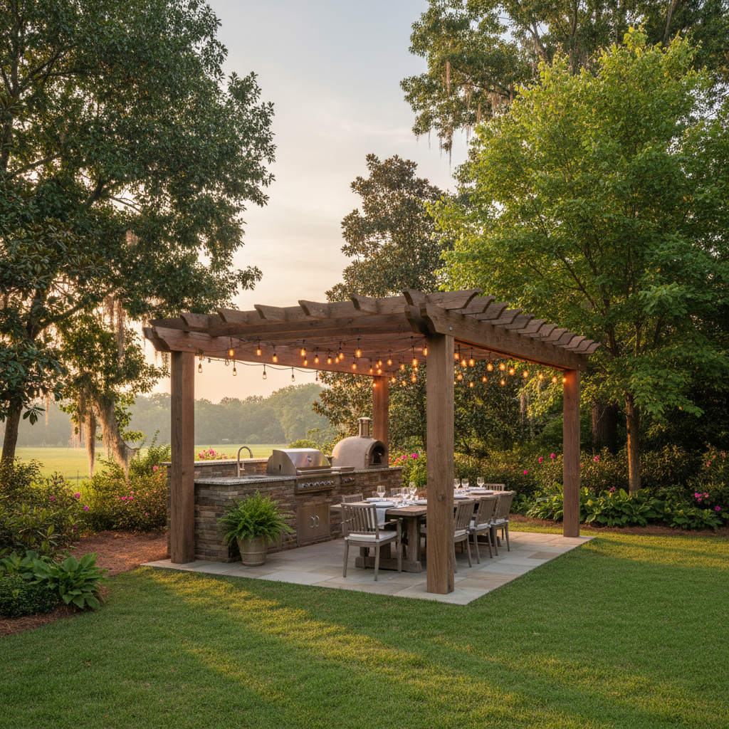 Pergolas & Shade Structures in Huntsville AL — licensed and insured outdoor kitchen contractor